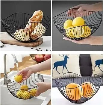 OVAL SHAPED FRUIT BASKET ,BOWL FOR KITCHEN COUNTER, FRUIT HOLDER STAND STORAGE BASKETS FOR COUNTERTOP, HOME DECOR, TABLE CENTREPIECES, VEGETABLE BOWLS FOR FRUITS, VEGGIES,