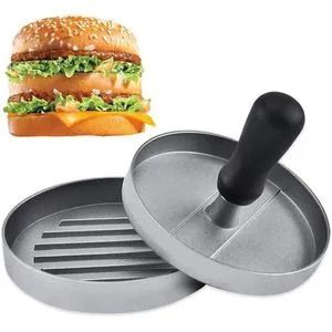 Burger Press, Aluminum Burger Maker Meat Tool Hamburger Meat Press for Cutlets Patty Mold Kitchen Accessories Burger Presser Meat Tools.Burger press made of sturdy aluminum alloy + PP handle.
