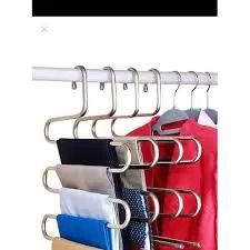 Space Saving - Non Slip Stainless Steel Multifunctional Pants Rack, Clothes Closet Storage Organizer for Pants Jeans Trousers Scarf Hanger