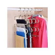 Space Saving - Non Slip Stainless Steel Multifunctional Pants Rack, Clothes Closet Storage Organizer for Pants Jeans Trousers Scarf Hanger
