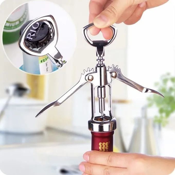 Stainless Steel Wing Corkscrew Wine Bottle Opener