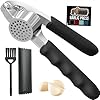Kitchen Premium Garlic Press Set - Rust Proof & Dishwasher Safe Professional Garlic Mincer Tool - Easy-Squeeze, Easy-Clean with Soft cleaning materials.