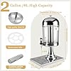 Single Beverage Dispenser, Hot Cold Drink Dispenser with Ice Container and Stainless Steel Drip Trays for Parties Buffet Catering Cold Drinks and Beer