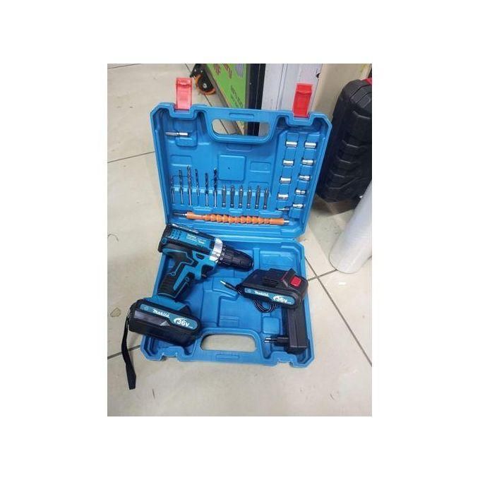 Makita Accessories Makita, 26V Cordless Accessories 2 Battery Electric Drill With LED Tool Set