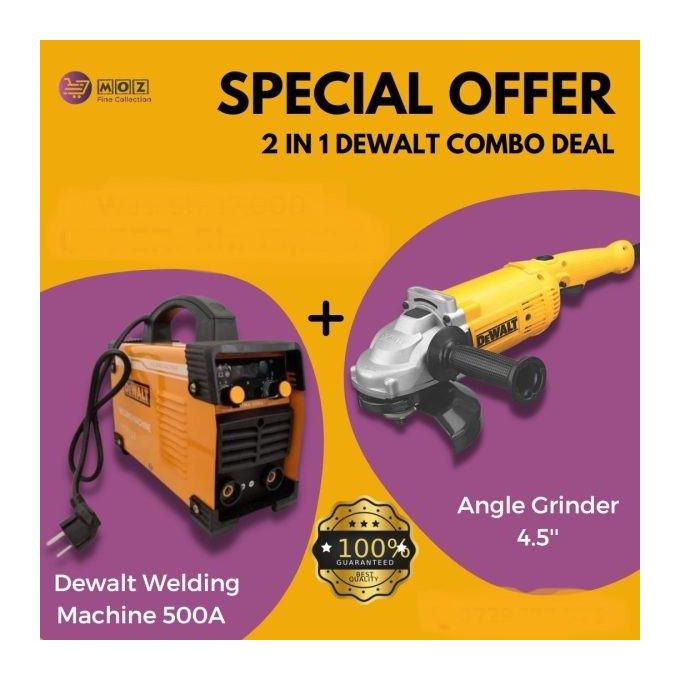2 in 1 Combo Deal Dewalt Grinder 4.5" + Dewalt Welding Machine 500A