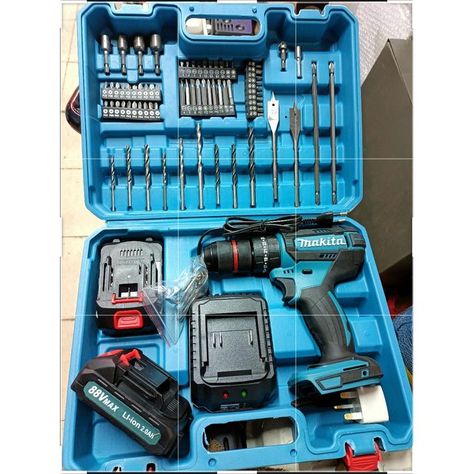 Makita Accessories 88V Cordless 2 Battery Electric Hammer Drill Complete Toolset