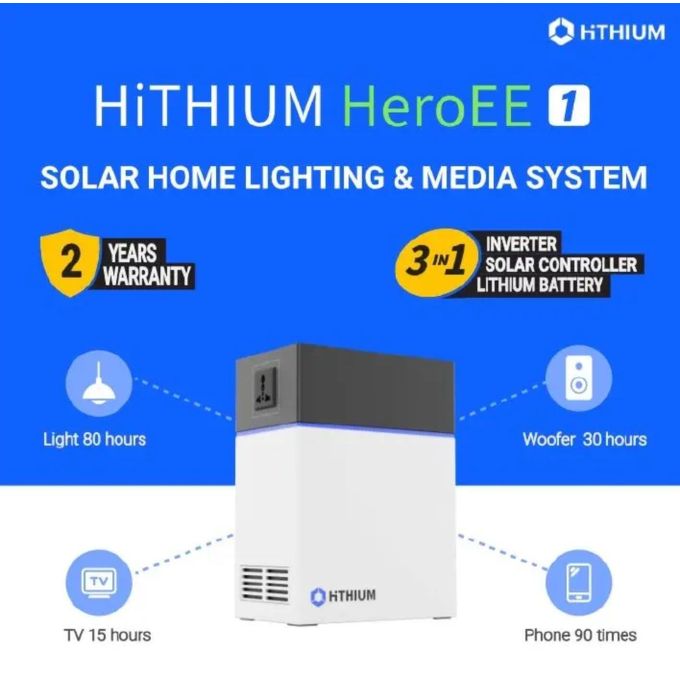 HITHIUM 1000W Portable Rechargeable Power Station 200w Output Portable Power Bank Station Solar Power Lithium 3 In 1 Inverter+Battery+Solar Controller Output 200W Rated Power 1004Wh UPS Plug & Play 2