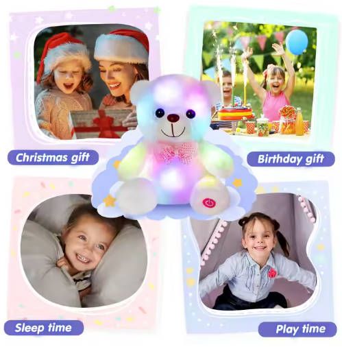 Fast delivery within 1-5 days boy Dolls Lovely Soft LED Colorful Glowing Teddy Bear Stuffed Plush Toy Gifts For Birthday girl baby toy