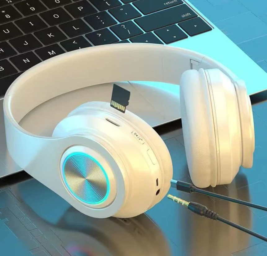B39 Bluetooth 5.0 Headphone Wireless Colorful Light TF Card Stereo Headset with Mic Folding Subwoofer Headset Earphones Fast delivery within 1-5 days