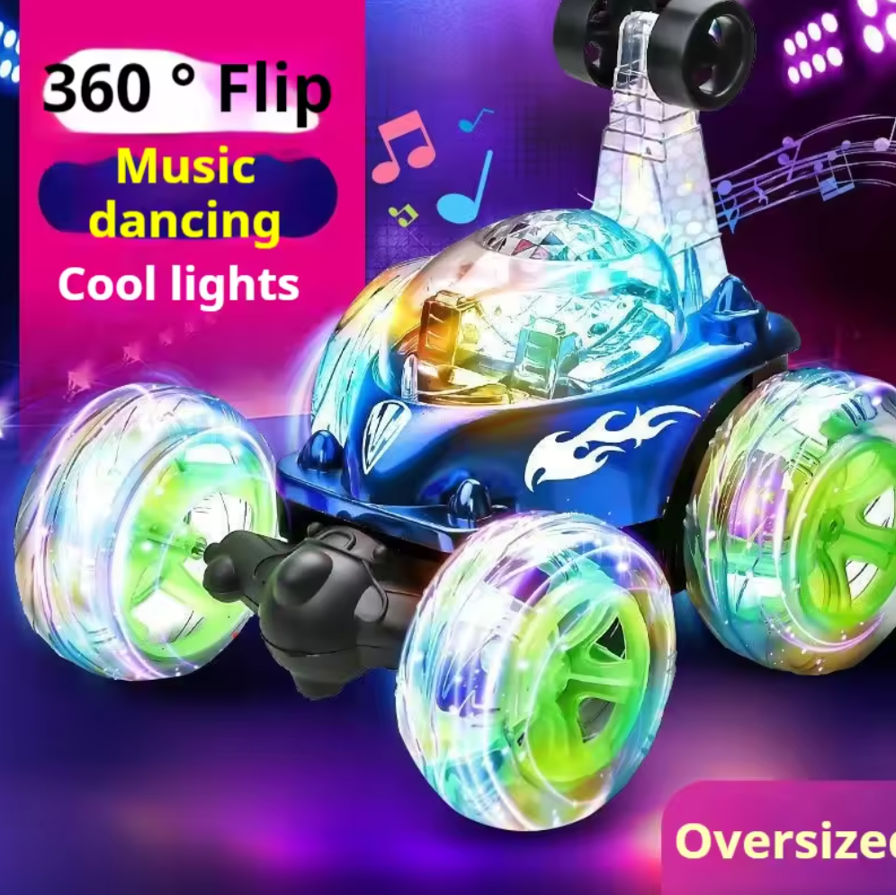 Local fast delivery Rechargeable lighting Big toy car music remote control toy car rolling stunt car remote control off-road  car drifting racing car 360  toy Car