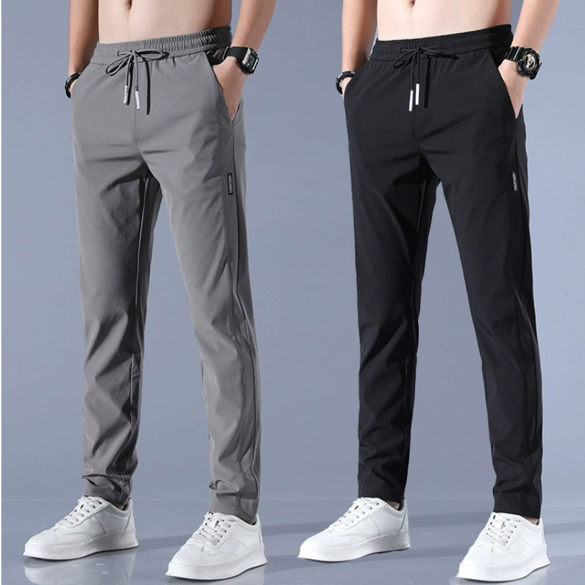 2pc Men pant Fast Dry Stretch Pants Ice Cool Breathable Pants boy Trousers Running Jogger Drawstring Sweatpants With Pockets Slack Pants For Men clothes Local fast delivery