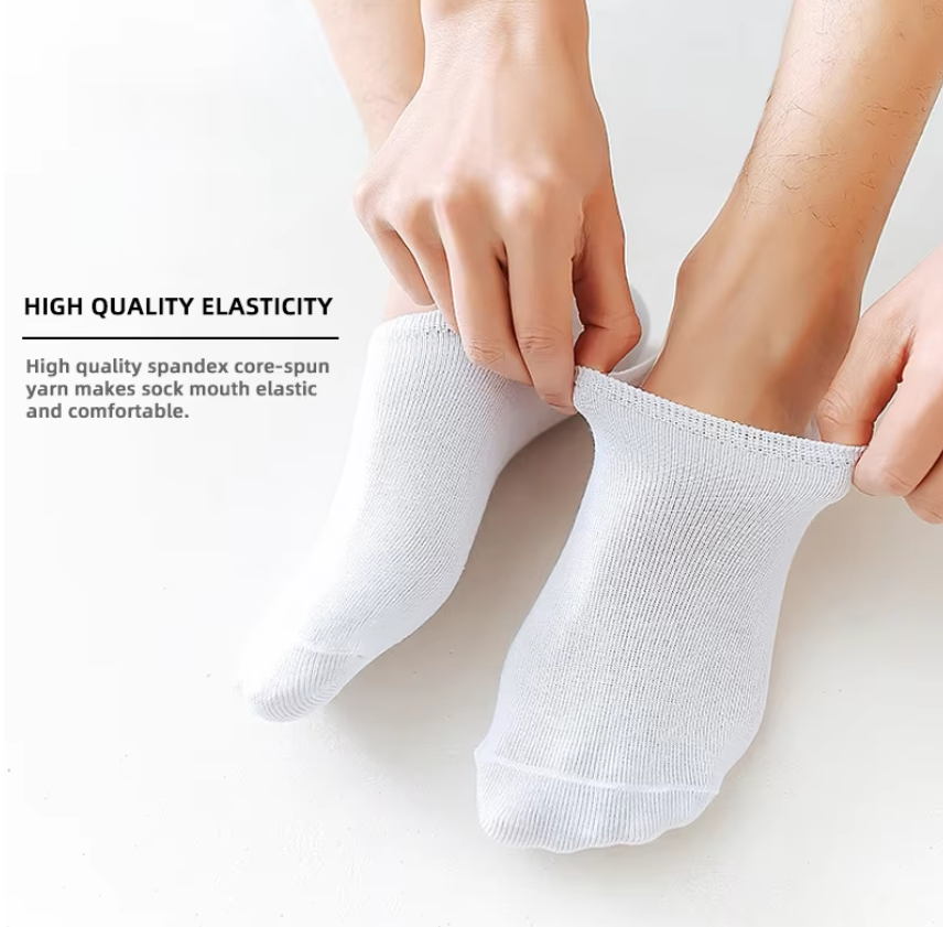 5pc  Pairs Men's Invisible Socks Slippers Cotton Silicone Non-slip Summer No-show Ankle Socks Casual Breathable Thin Boat Sock Local fast delivery