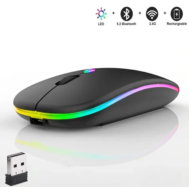 Rechargeable Wireless Mouse Gaming Mouse Backlight USB Compatible RGB Rechargeable Mice Silent Backlit Ergonomic Gaming Mouse for Laptop PC Local fast delivery