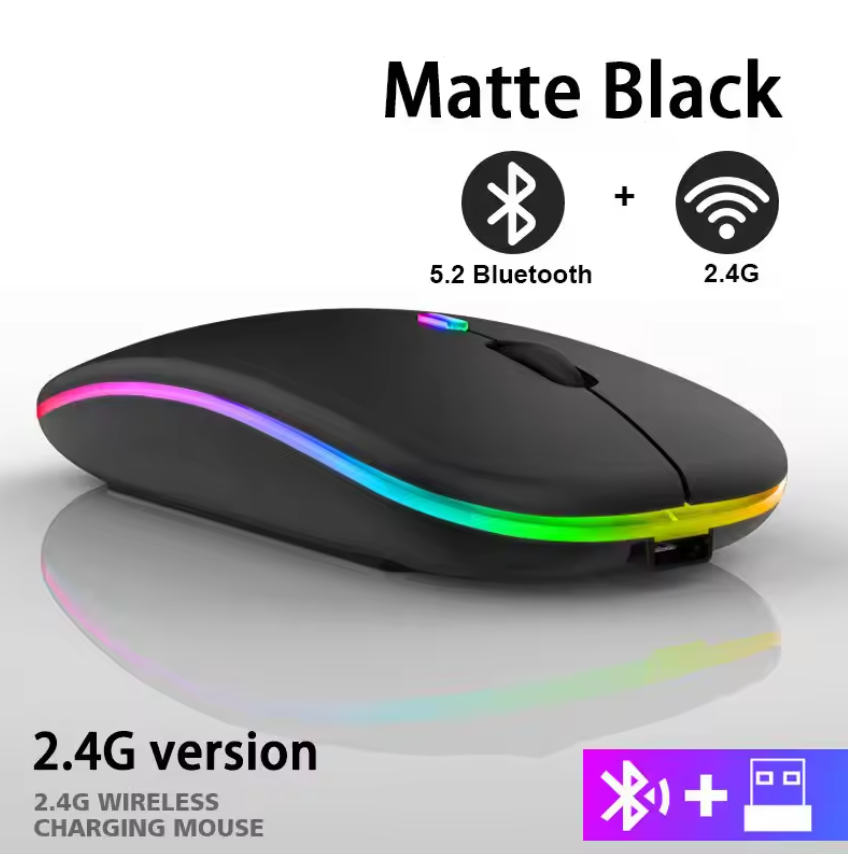 Rechargeable Wireless Mouse Gaming Mouse Backlight USB Compatible RGB Rechargeable Mice Silent Backlit Ergonomic Gaming Mouse for Laptop PC Local fast delivery