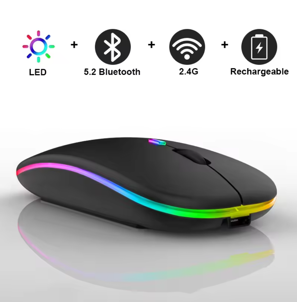 Rechargeable Wireless Mouse Gaming Mouse Backlight USB Compatible RGB Rechargeable Mice Silent Backlit Ergonomic Gaming Mouse for Laptop PC Local fast delivery