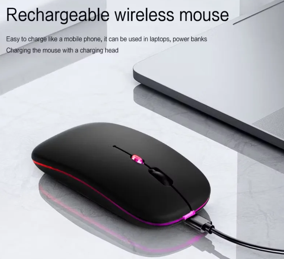 Rechargeable Wireless Mouse Gaming Mouse Backlight USB Compatible RGB Rechargeable Mice Silent Backlit Ergonomic Gaming Mouse for Laptop PC Local fast delivery