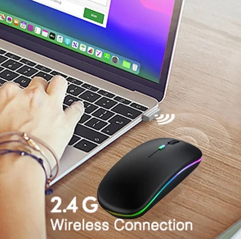 Rechargeable Wireless Mouse Gaming Mouse Backlight USB Compatible RGB Rechargeable Mice Silent Backlit Ergonomic Gaming Mouse for Laptop PC Local fast delivery