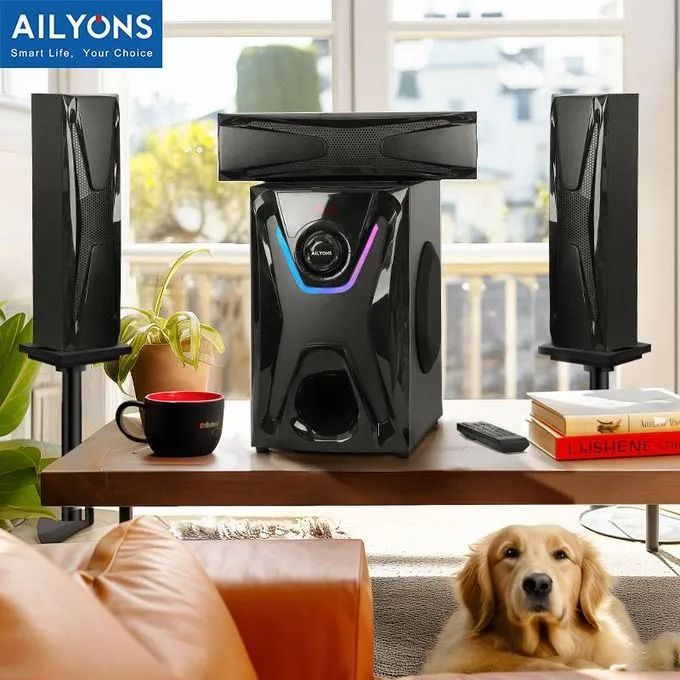 AILYONS 3701K 3.1CH Multimedia Speaker System woofer 18000W PMPO Black 60W+15W×3