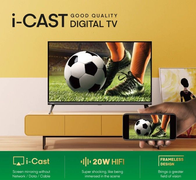 Syinix Tv 32 inch Digital 32E62M Inbuilt decoder with iCast Screen Mirroring