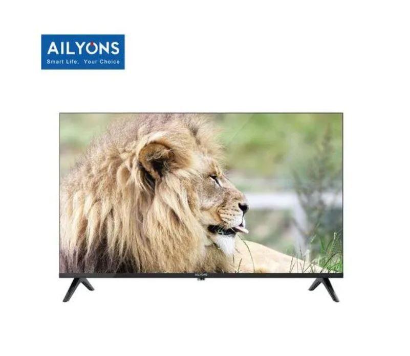 Ailyons 32-Inch Frameless HD Digital LED TV with Built-In Decoder, HDMI, USB, VGA, Slim Black Design, Energy Efficient, Wall Mountable, 12-Month Warranty