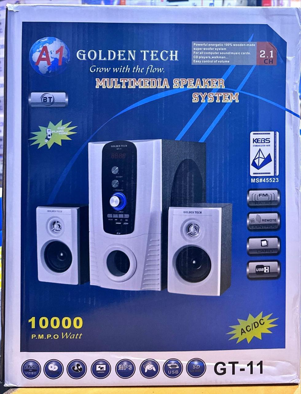Golden tech GT-11 sub woofers Bluetooth Multimedia System USB/SD/FM/BT Home Theater Speaker System
