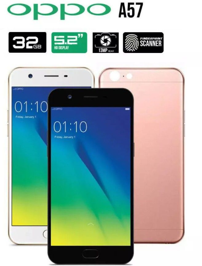 OPPO A57 REFURBISHED – 13MP CAMERA | 32GB STORAGE | 2900MAH BATTERY | FINGERPRINT UNLOCK