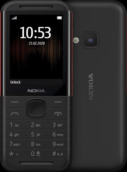 NOKIA 5310 with RAM: 8 MB Internal Storage: 16 MB Battery: 1200 mAh Main camera: VGA with flash Front camera: Not available Display: 2.4 inch Processor: MT6260A Connectivity: Dual sim, 3G, 4G,