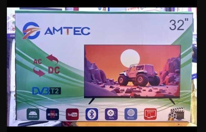 AMTEC 32" SMART ANDROID LED TV – AC/DC POWERED WITH BUILT-IN DECODER