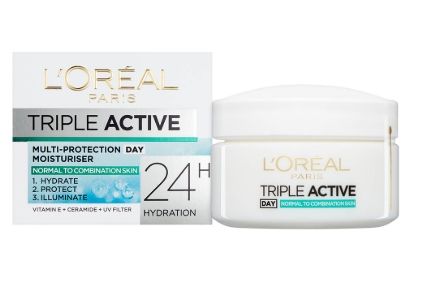 The L'Oreal Paris Triple Active Multi-Protection Day Moisturizer.