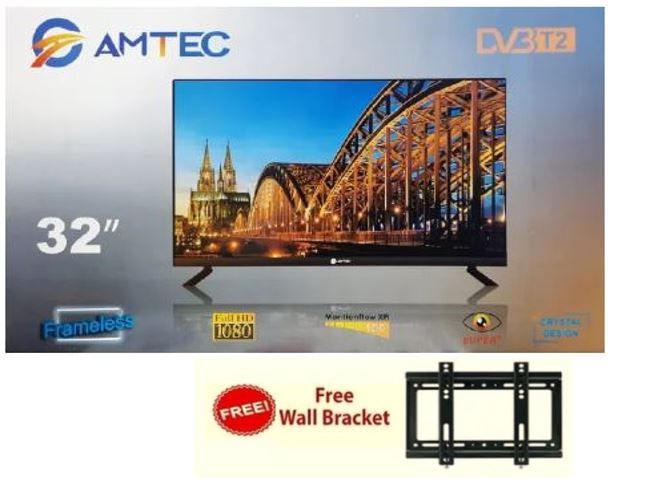 Amtec 32inch AC FRAMELESS,32" inch Bluetooth enabled Television Smart Android
TV Digital TV Inbuilt Decoder Built-in WIFI Appstore 1GB DDR,8GB RAM,4-CORE LED TV