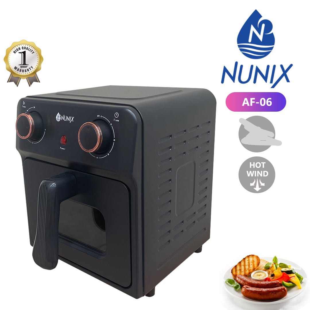 🔅Nunix Air Fryer, 6 Liters Electric -Oil Free,Healthier AF-06🧞‍♀️🪄Enjoy a variety of fried food without all the fatty nature it’s known for with our Rapid Air Technology which makes your fried food