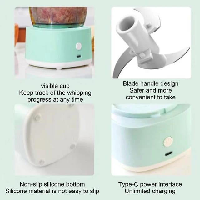 🪄M-703 Mini Food Processor with 2 Blade Options (one for whipping another 🪄for chopping)🪄