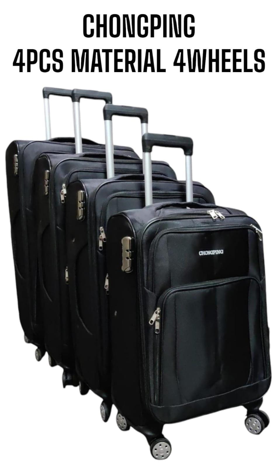 Chongping 4-Piece Polyester Fabric Trolley Suitcase Set
Travel in style and convenience with the Chongping 4-Piece Trolley Suitcase Set, designed for durability, mobility, and organized packing. Perfe