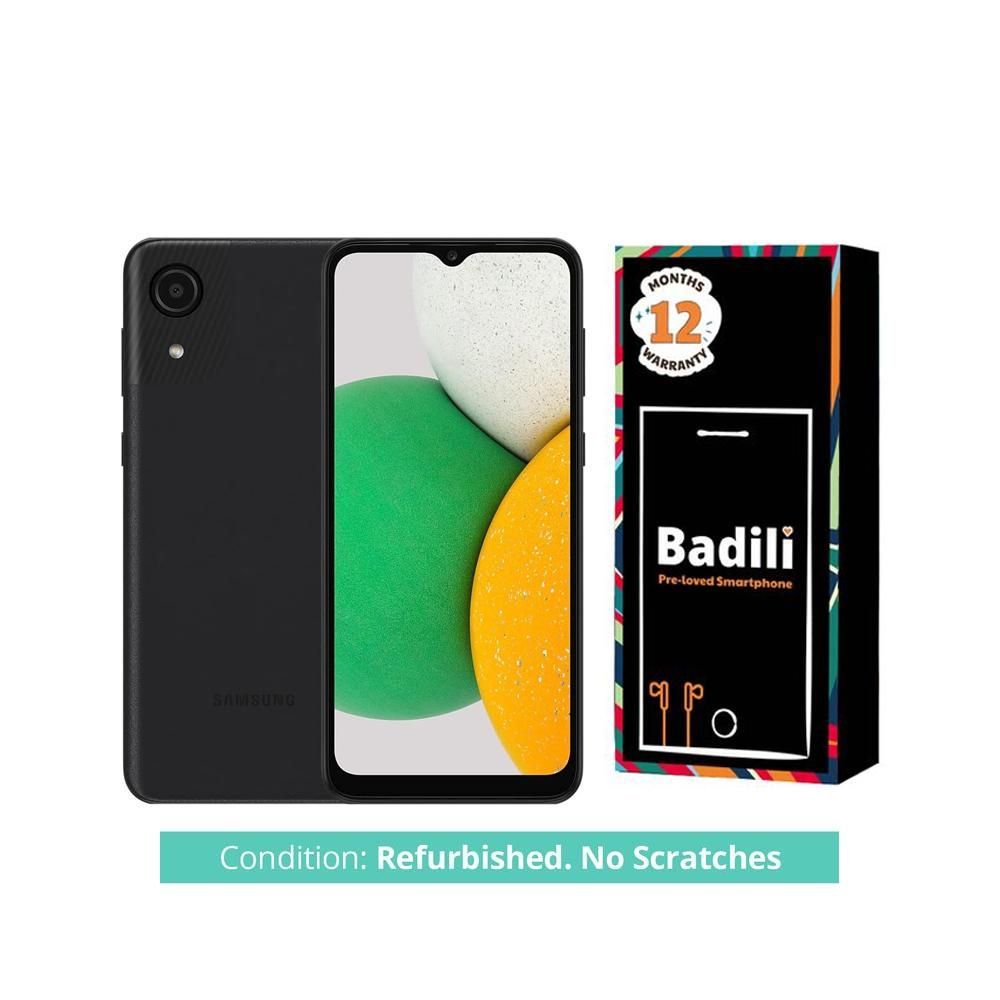 Badili Refurbished- Samsung Galaxy A03s Smartphone , 6.5", 32GB/3GB, Single Sim + Free 32 GB Memory card