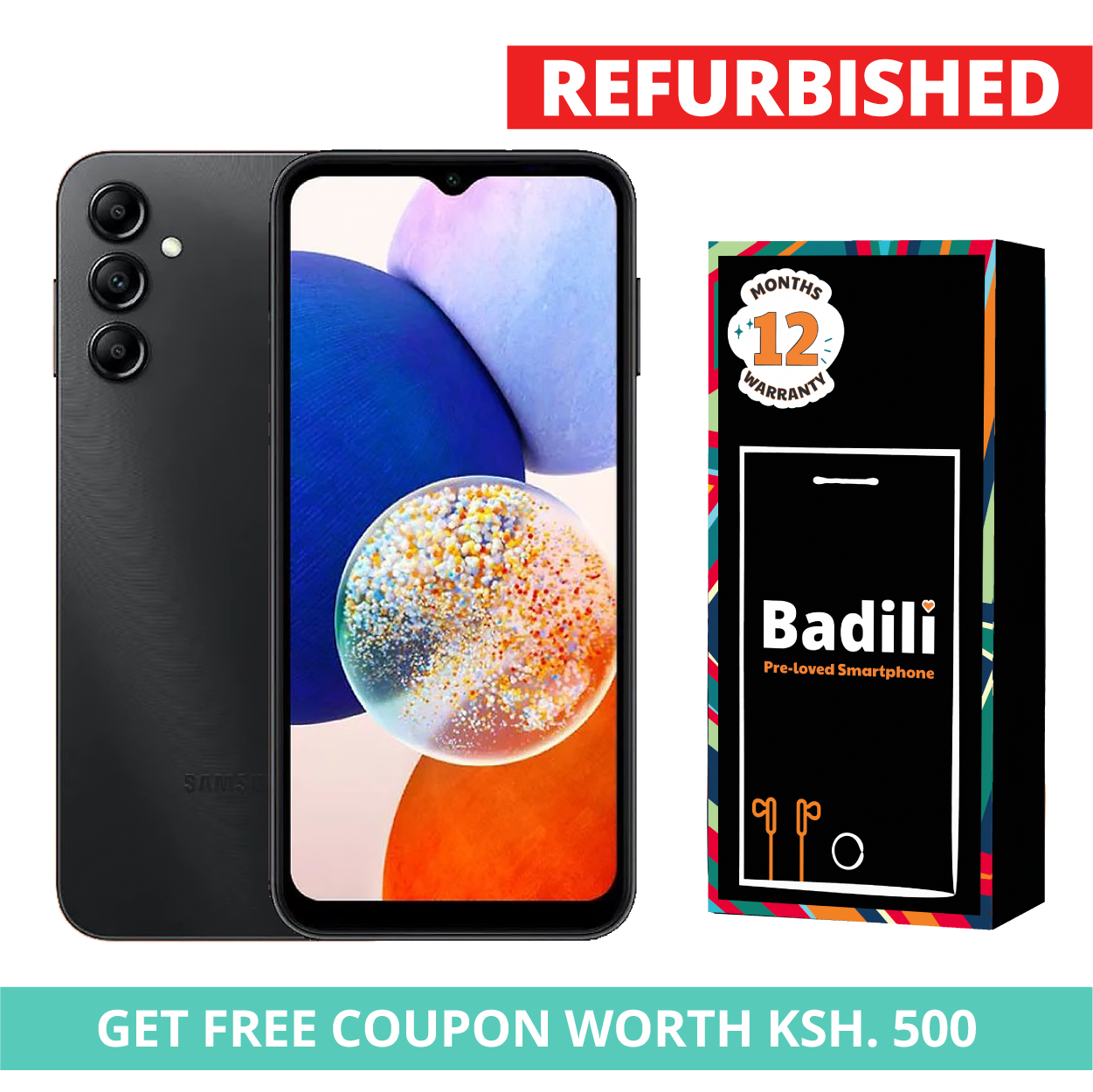 Badili Refurbished Samsung Galaxy A14 Smartphone 5G , 4GB + 64GB 50MP