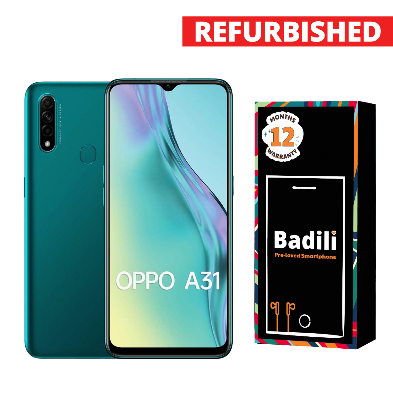 Badili Refurbished Oppo A31 6GB/128GB  Smart Phone,Features 6.5″ display, 4230 mAh battery, Corning Gorilla Glass Type C Charging Android 9 Badili Smartphone"