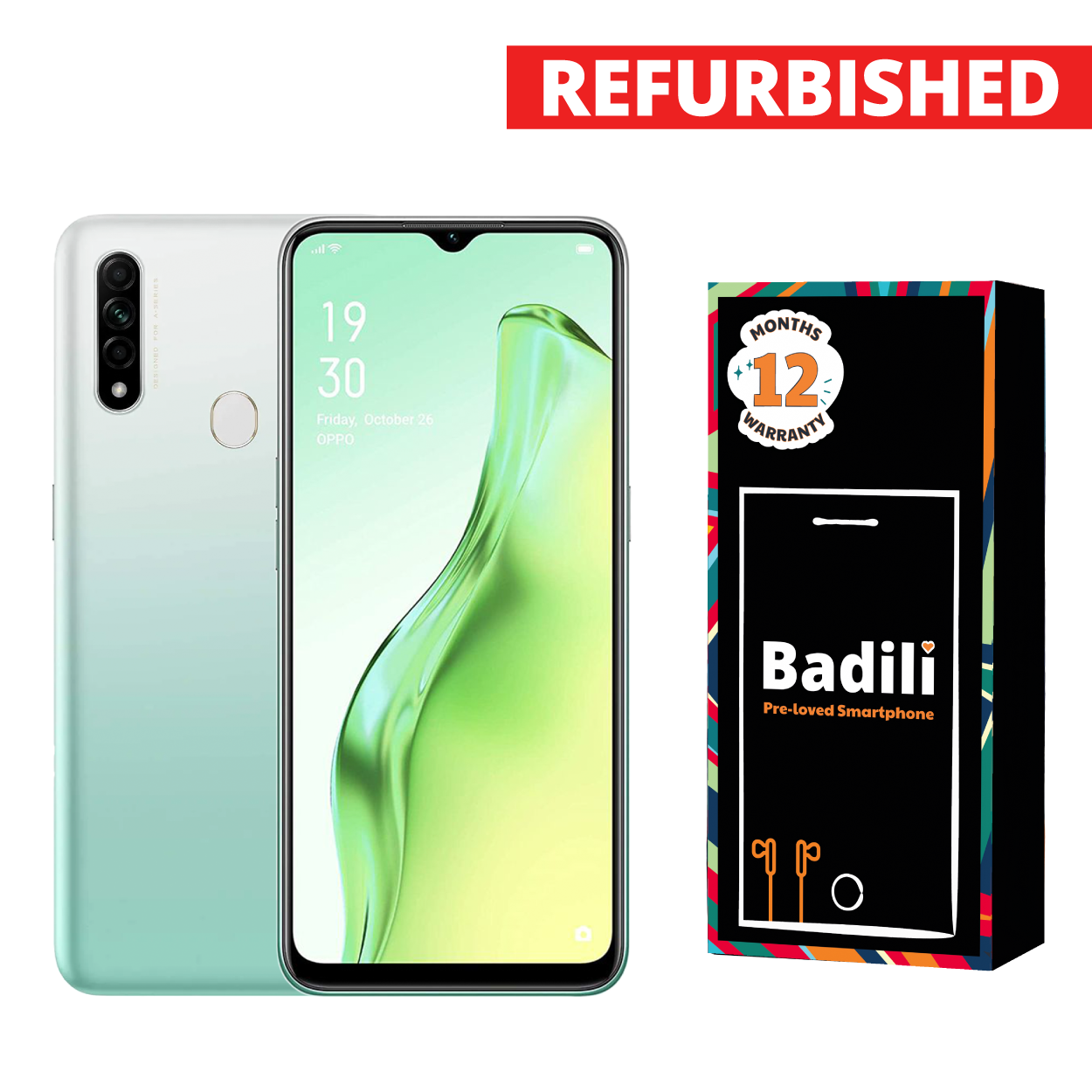Badili Refurbished Oppo A31 6GB/128GB  Smart Phone,Features 6.5″ display, 4230 mAh battery, Corning Gorilla Glass Type C Charging Android 9 Badili Smartphone"