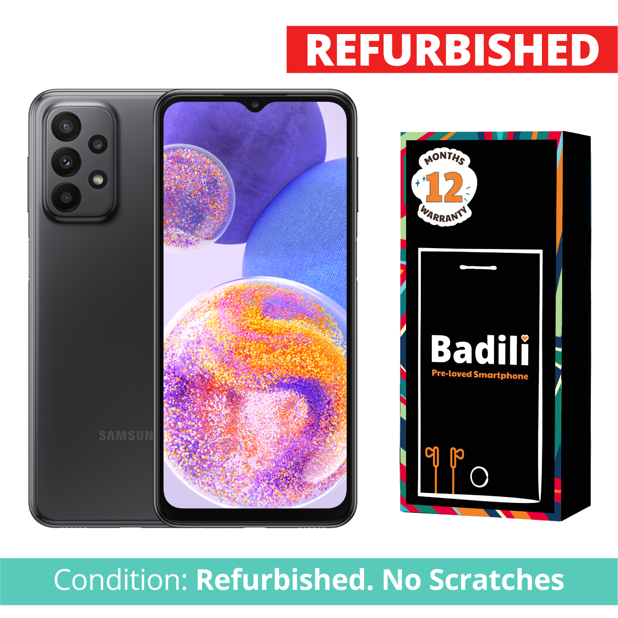 Badili Samsung Galaxy A23 5G Refurbished by Badili | 6.6" 120Hz Display, 50MP Quad Cam, 5G, 5000mAh – 4GB/6GB-Black