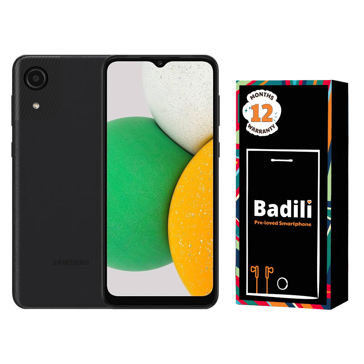 Badili Samsung Galaxy A03 Core Refurbished, 6.5" Display, 2GB RAM, 32GB ROM, 5000mAh Battery-Black.