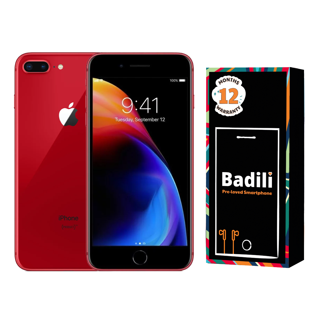 Badili - iPhone 8 plus ,Red 64GB- Refurbished with 12 Months warranty .