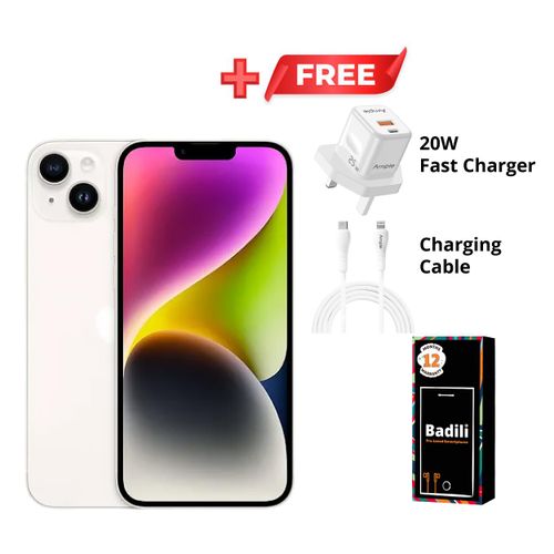 Badili Apple iPhone 14 Dual SIM, unlocked (6GB RAM, 128GB Storage) – 6.1" Super Retina XDR Display, A15 Bionic Chip, 12MP Dual Camera, 5G Smartphone, Midnight, refurbished