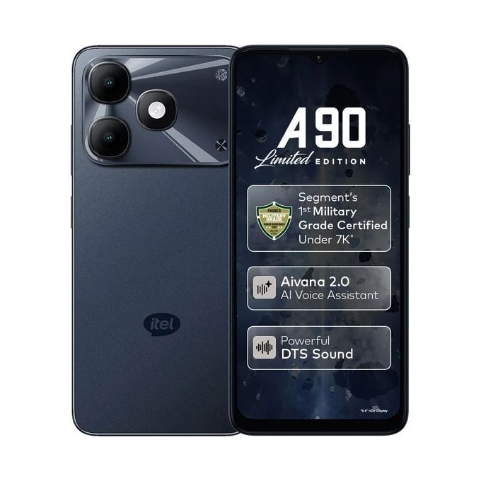 Itel A90 phone– 6.6" HD+ Display, 4GB RAM + 128GB ROM, 5000mAh Battery, Android 14, Dual SIM, 13MP AI Camera -Badili Refurbished Smartphone.