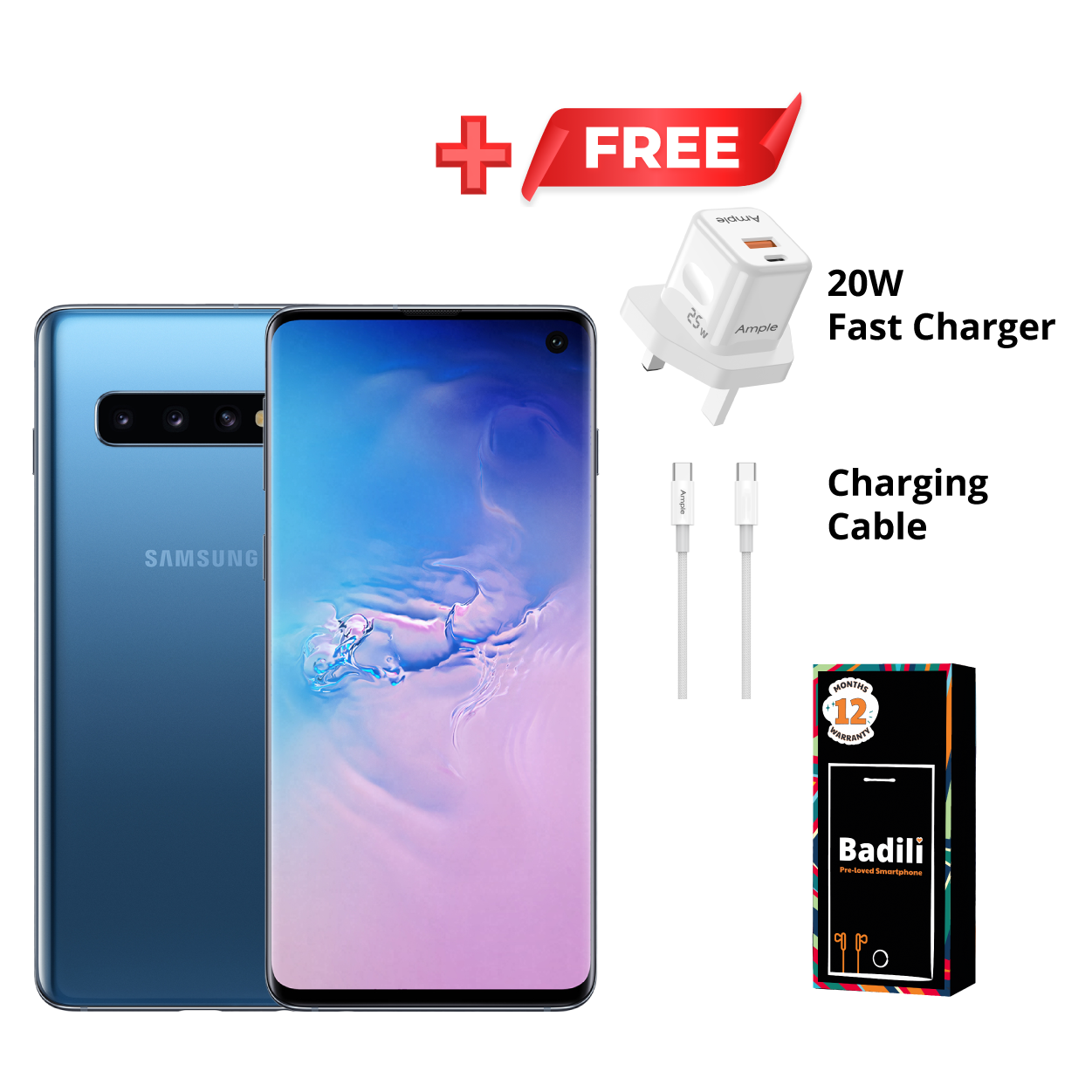 Samsung S10 5G Badili Smartphone, HD Display 5.5 " ,RAM 6 GB + 128GB ROM  8MP CAMERA 10MP + 64 MP 4000mAh Refurbished Badili Smart Phone 12 Months warranty