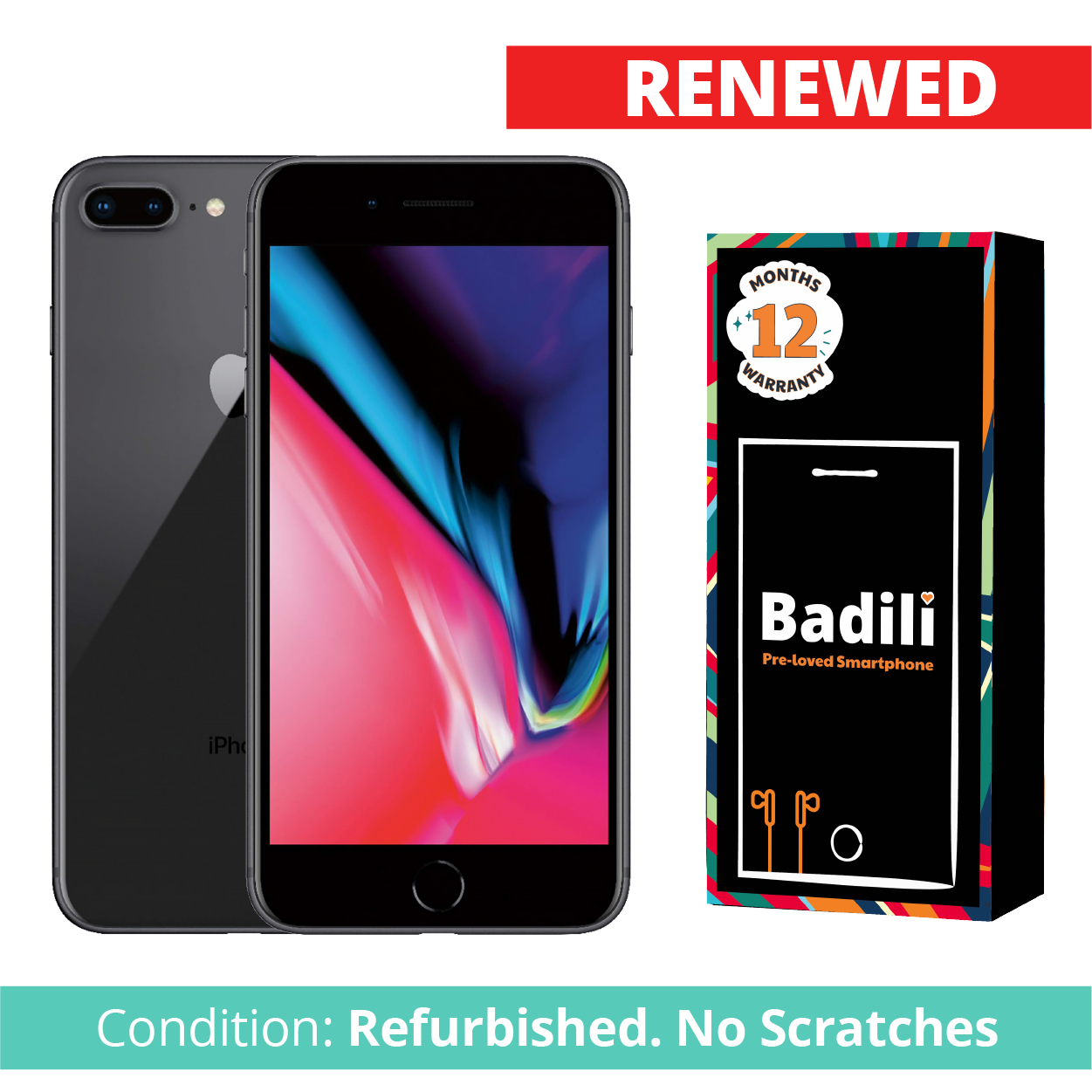 Badili - iPhone 8 plus , 256GB- Refurbished with 12 Months warranty .