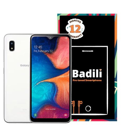 Refurbished SAMSUNG A20  3GB RAM + 32 GB White Badili Smartphone,  13MP +8MP Camera Refurbished + Free 32 GB Memory Card