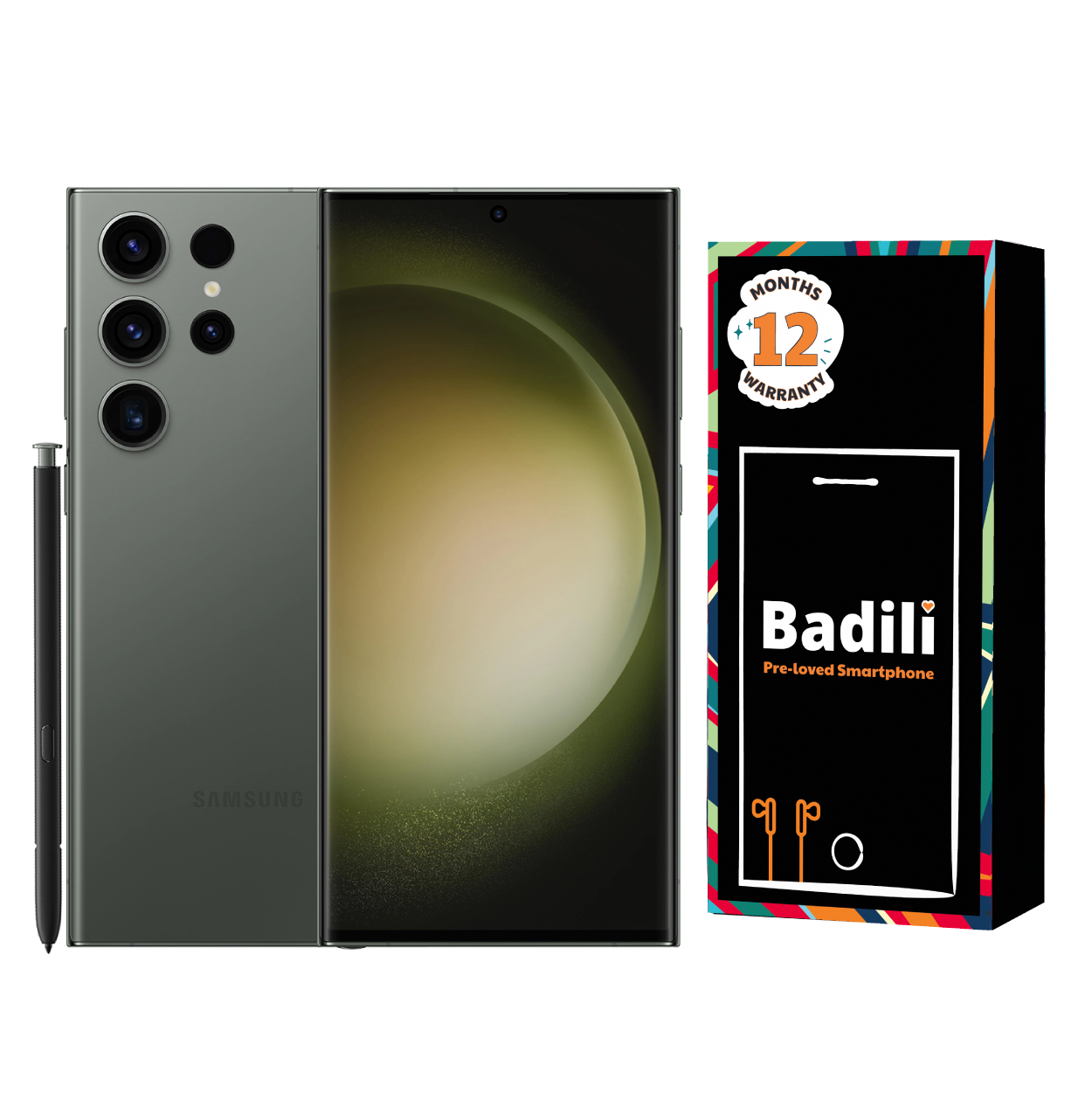 Badili Samsung Galaxy S23 Ultra 5G – 12GB RAM, 256GB Storage, Dual SIM, Green – Premium Refurbished Android Smartphone