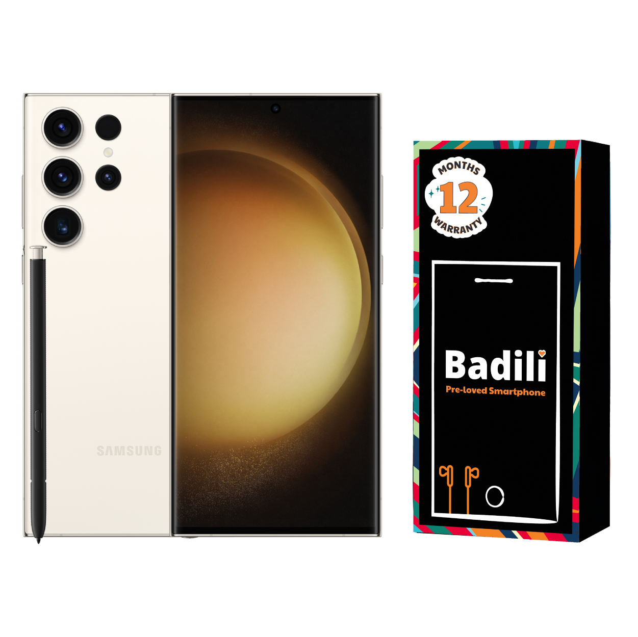 Badili Samsung Galaxy S23 Ultra 5G – 12GB RAM, 256GB Storage, Dual SIM, Cream – Premium Refurbished Android Smartphone