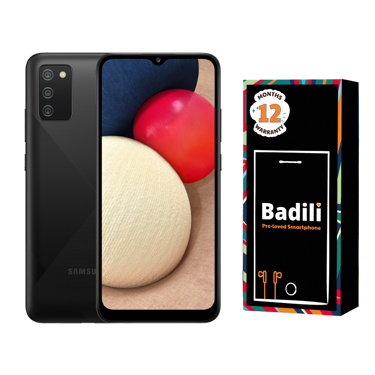 Samsung Galaxy A02s 3GB RAM 32GB Storage – 6.5" HD+ Display, 5000mAh Battery, Refurbished by Badili (12-Month Warranty) – Black