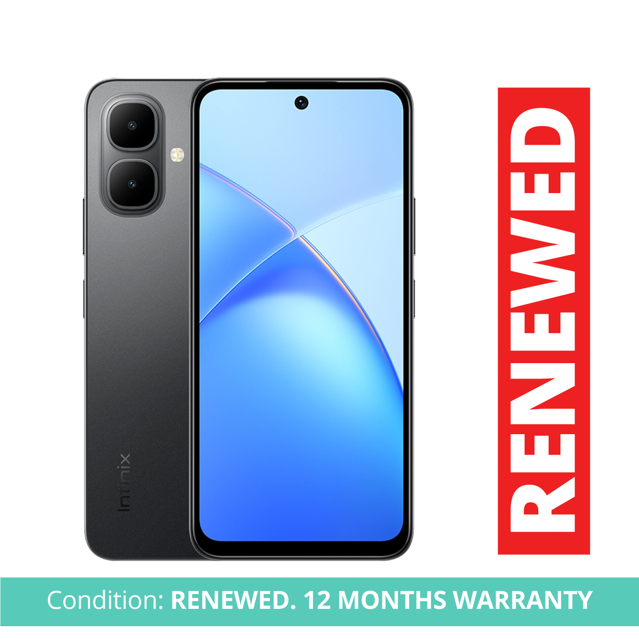 Infinix Smart 10 phone, 64GB ROM– 6.6" HD+ Display, 5000mAh Battery, 13MP AI Dual Camera, Dual SIM – 1 Year Warranty, Badili Refurbished.