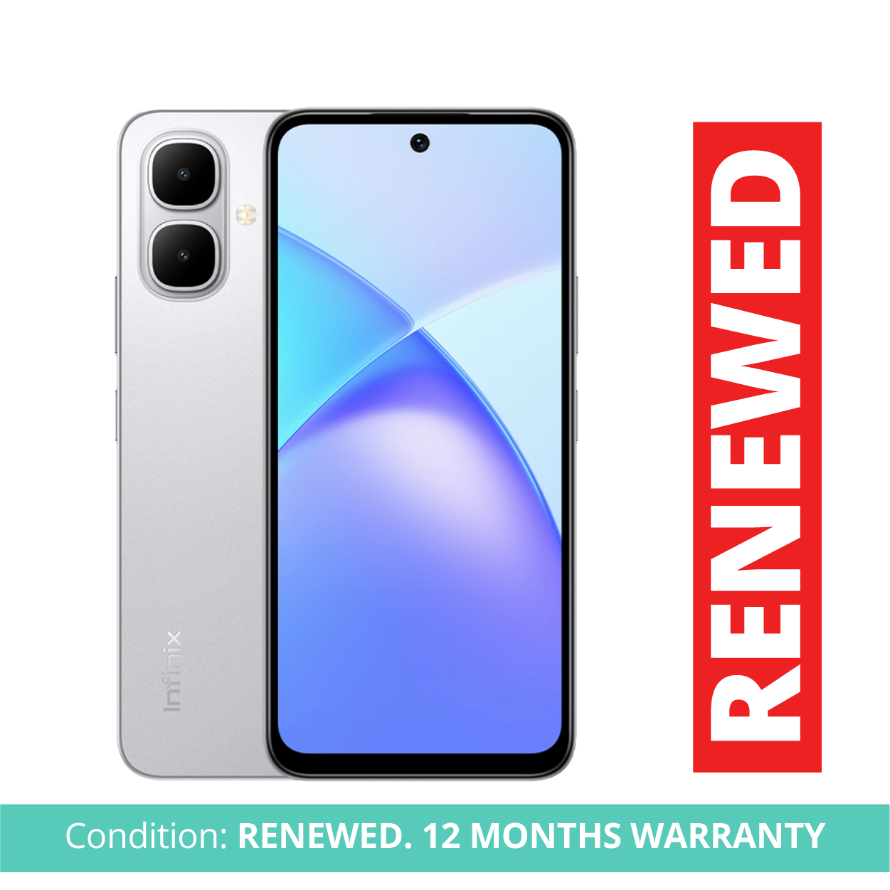 Infinix Smart 10 phone, 64GB ROM– 6.6" HD+ Display, 5000mAh Battery, 13MP AI Dual Camera, Dual SIM – 1 Year Warranty, Badili Refurbished.